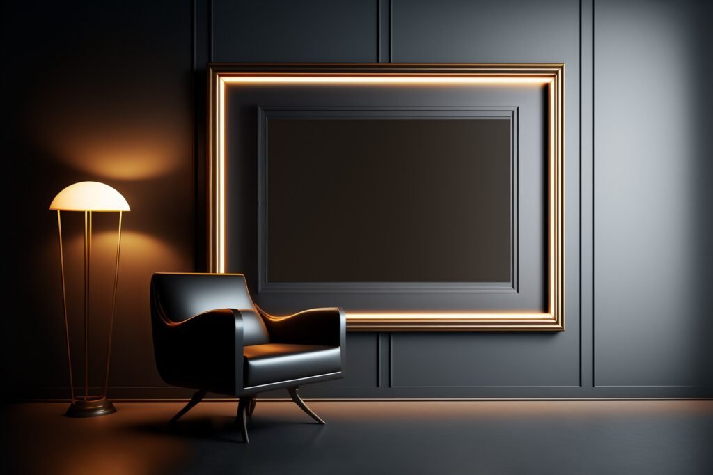 Luxury modern wall art mockup. 3:2 aspect ratio.